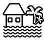 Beach front property icon used on Amenities page of Casa Maya, Playa El Yaque